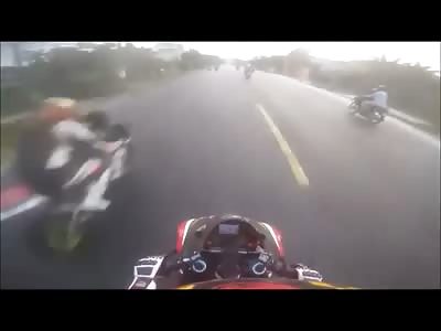 Man Causes Accident and is Run Over by Speed Rider