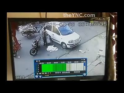 Old Man Dies a Horrible Death being Crushed into a Car by a Female Driver 