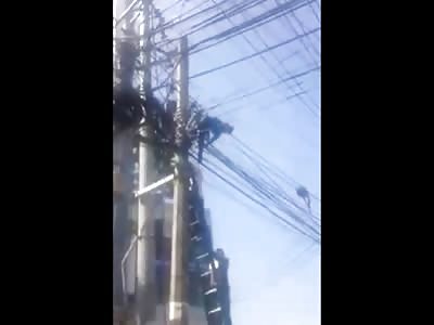 Worker Electrocuted to Death ... Still Smoking