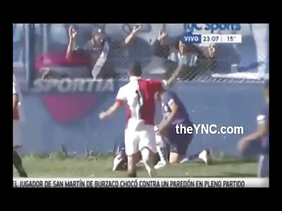 Soccer Player Dies after He's Checked into a Wall Head First by Opponent 