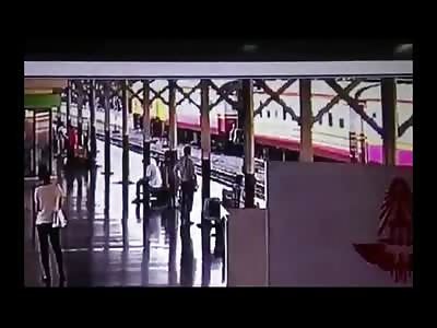 Man Sprints to His Death by Train Across the Station (Watch Closely)