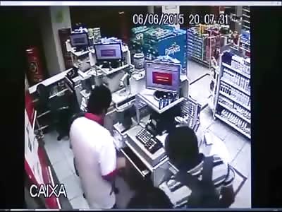Scumbag Robber Shoots a Store Clerk as He's Leaving the Building