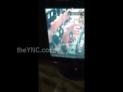 Kid Beaten by Thugs in Cafe