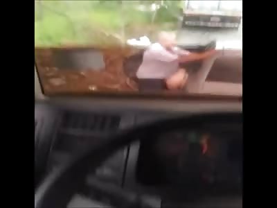 Truck Driver Films an Old Fat Guy Banging a Whore on the Roadside