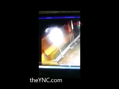  3 Teenagers Being Struck on the Sidewalk by Out of Control Car