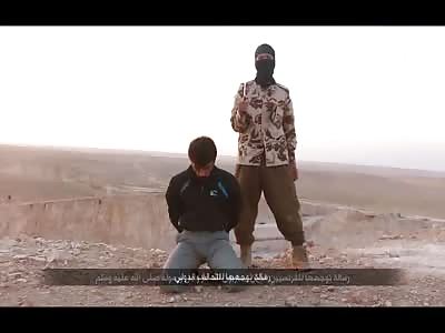 French Speaking ISIS Terrorist Executes Man on a Mountain and Kicks His Body Off