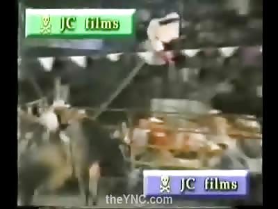 Watch this Bull Fling That Guy about 100 feet in the Air