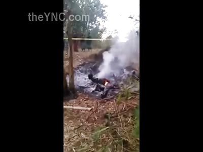The Bodies of Two Thieves Still Burning after Receiving Some Savage Mob Justice
