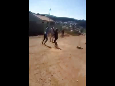 Girl is Brutally Knocked out with Kick to the Face in this Fight on a Dirt Road