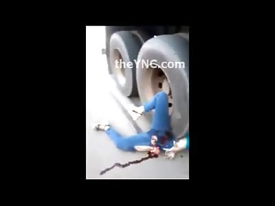Woman Caught Under a Truck Looks Really Bad 