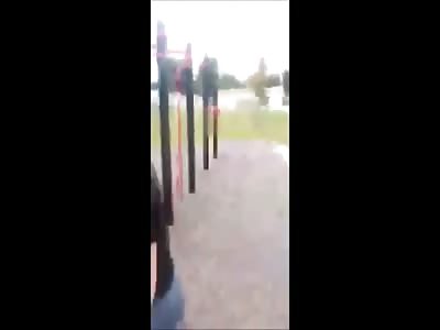 White Girl That Doesn't Want to Fight Gets Beaten by Black Girl at the Playground