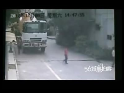 SHOCK Video of Confused 3 Year Old Boy Run Over by Cement Truck in Front of his Little Sister and Brother