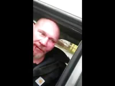 Racist White Man got his Ass Kicked for Spray Painting a Guys Car