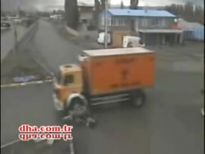 Man in Turkey is Ran Over and Crushed by Box Truck 