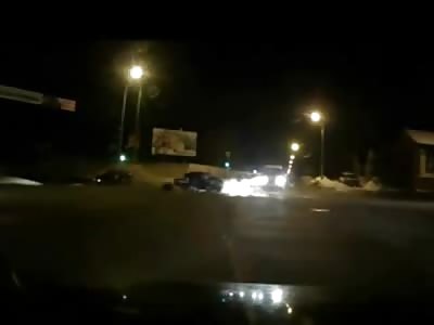 Amazing Night Time Crash With Ejection of Driver and Passenger