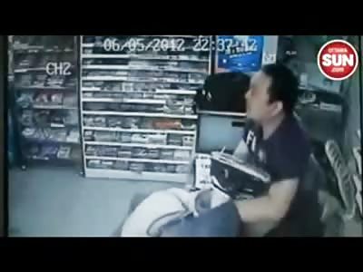 WTF? Thief is Bear Sprayed then Spanked by Store Owner and his Wife in Robbery Gone Wrong