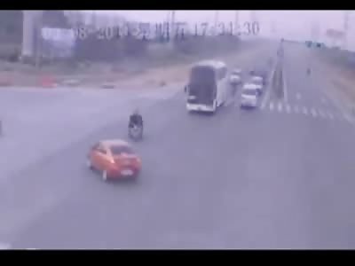 Man on a Rickshaw Bike Squished to Death by Big Dump Truck