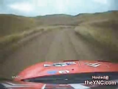 Rally Car hits a Cow
