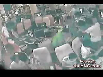 Chinese Gangsters beat down in an Internet Cafe