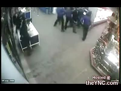 Security Cam Captures Security Guards beat the Hell out of Bad Customers