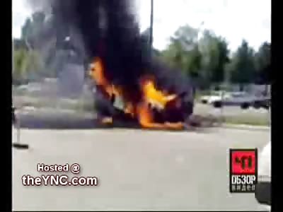  Exploding Bus Almost Kills Cameraman