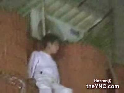 Drunk Man in Taiwan falls 65 Feet off a Building