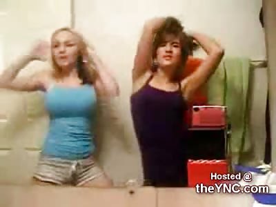 Young Teen With Huge Tits Dances In Her Bathroom Theync