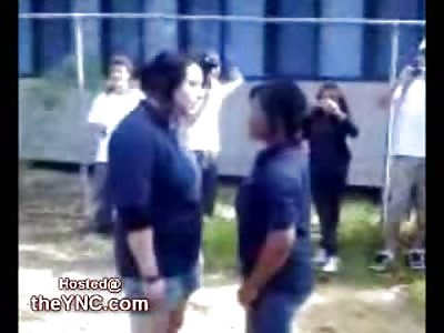 Big Emo Girl beats on her Opponent and starts a much Bigger Girlfight