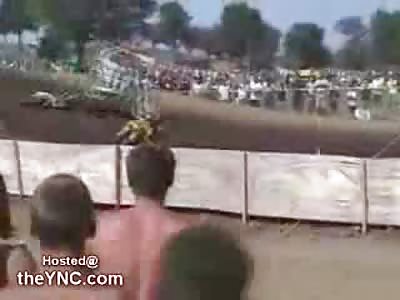 Motocross Racer is Brutally Run Over by the Everyone in the Race