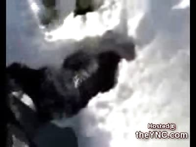 Russian Nationalists Stomp a Helpless kid into the Snow for not being Russian