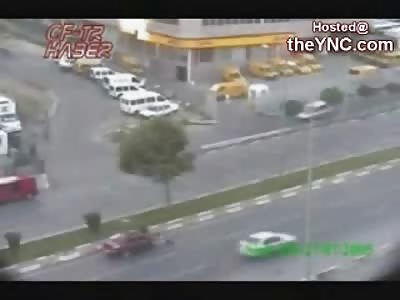 Two People crossing a Busy Street get Brutally Run Over