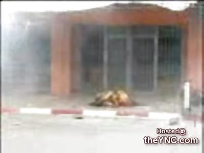 Bomb goes off on Military Police, One Man Burns Alive (Very Rare Footage)