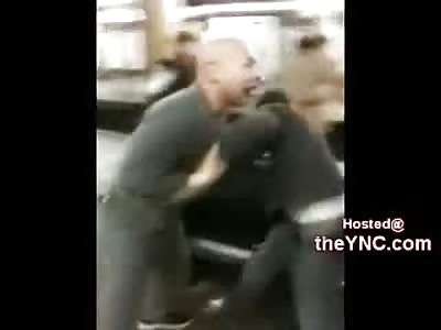 Brutal Fight on the NYC Subway Ends with Female getting Knocked Out and Bloody back into the Train