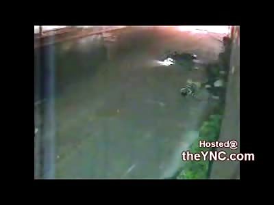Motorcyclist in Brazil Crashes Hard into Wall......Thrown in the Back of Pick up and To Hospital