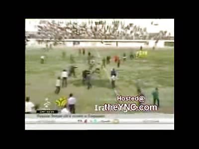 Crazy Iranian Soccer Player Goes Berserk Attacking Fans