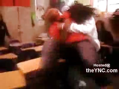 Kid gets Body Slammed Twice in the Middle of Math Class