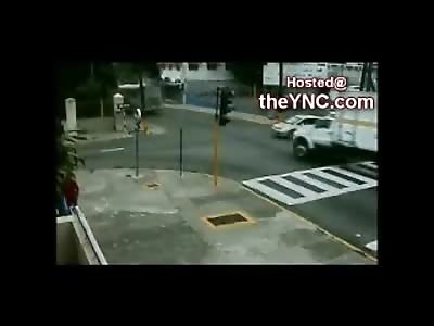 CRAZY: Unlucky Man Standing on Street Corner Crushed to Death by Out of Control Truck 