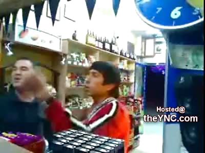 A Break Down: Insane Store Owner takes on 5 Thugs and Throws Every Bottle in the Store at Them