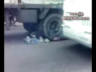 GRISLY: Helpful People Remove Industrial Truck off of Dead Biker....with Aftermath