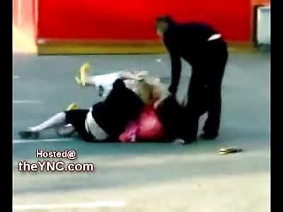 Russian Hookers Purse Beating  2 on 1 the Pretty Girl in Pink (Over a Client)