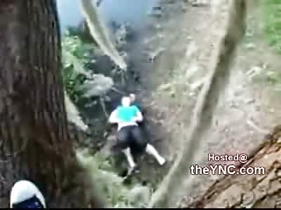 HAHA: Fat Chick Falls out of Tree hard as Fuck