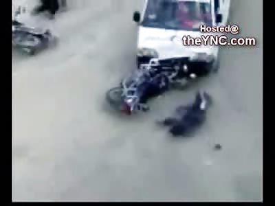 Holy Shit! Crazy Ambulance Drivers Run Over 2 Bikers