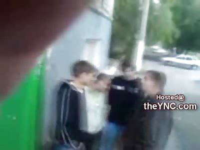 Gang Beating: Kid starts Assault with Kick to Back of the Head