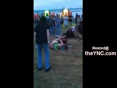 Girl has Ass out of her Dress with G String during her Entire Pre Concert Fight