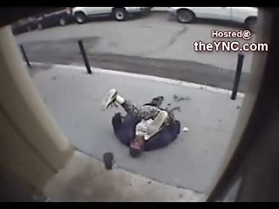 Disgusting and Vile...Homeless Man Urinates while Laying on his Back..
