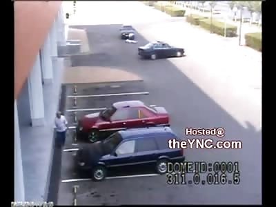 Woman minding her Own Business is Run Over in Parking lot