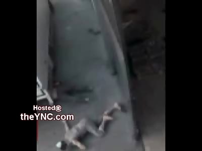 People Fall Out of Building to the Ground Following Explosion 