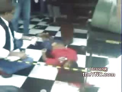 Kid Shot Dead Bleeds out on the Dining Room Floor of Restaurant 