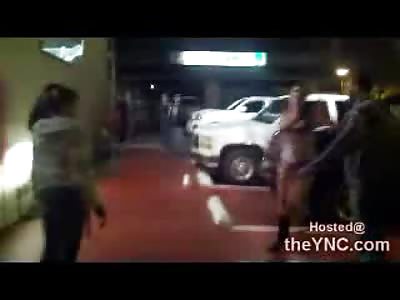 CRAZY: Girl Fight ends with Guy getting KO'd and Girl in Lingerie Attacking Cameraman