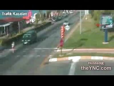 Short Video of Female Jogger Blasted by Speeding Car